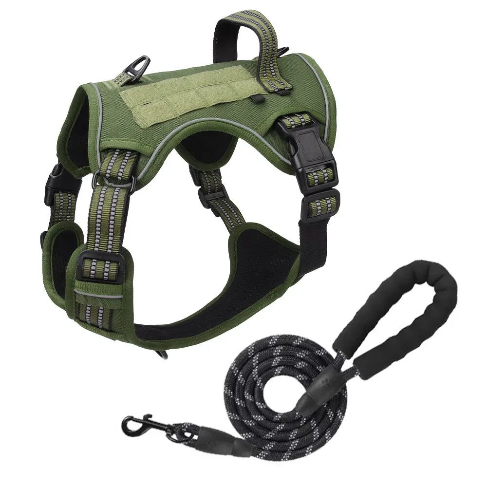 Harnais Tactique MOLLE Anti-Traction pour Grand Chien