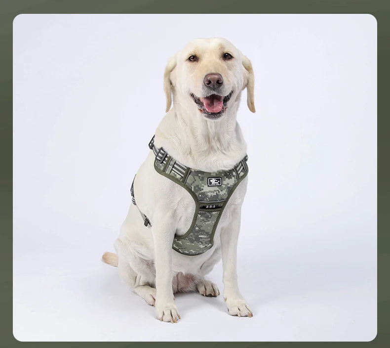 Harnais Réfléchissant Tactique Anti-Traction pour Chien - Course