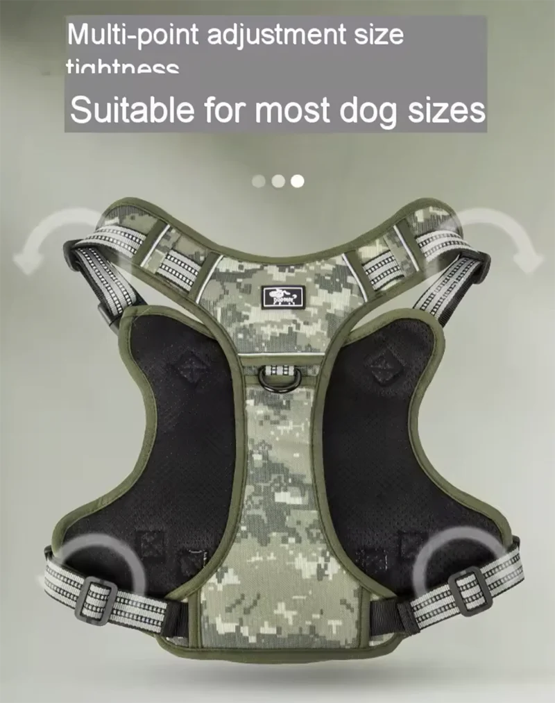 Harnais Réfléchissant Tactique Anti-Traction pour Chien - Course