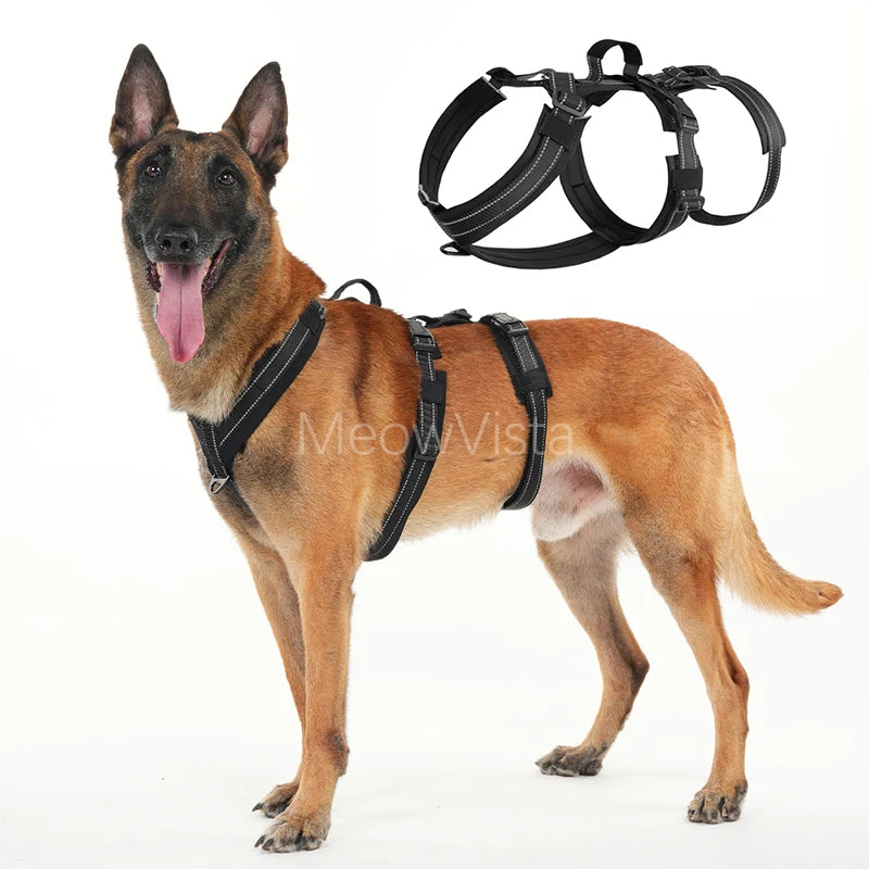 Harnais Robuste Rembourré Anti-Traction pour Chien Moyen/Grand - Travail