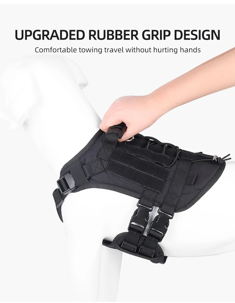 Harnais Gilet Tactique pour Grand Chien - Entraînement et Garde