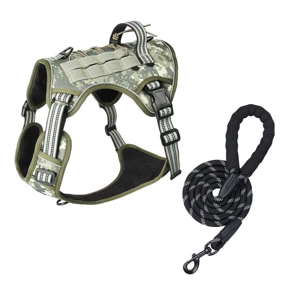 Harnais Tactique MOLLE Anti-Traction pour Grand Chien