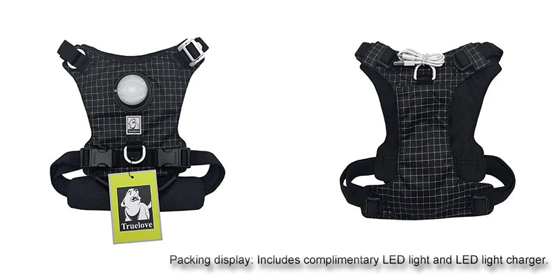Harnais LED avec Support de Suivi - 19 Modes, Chien et Chat