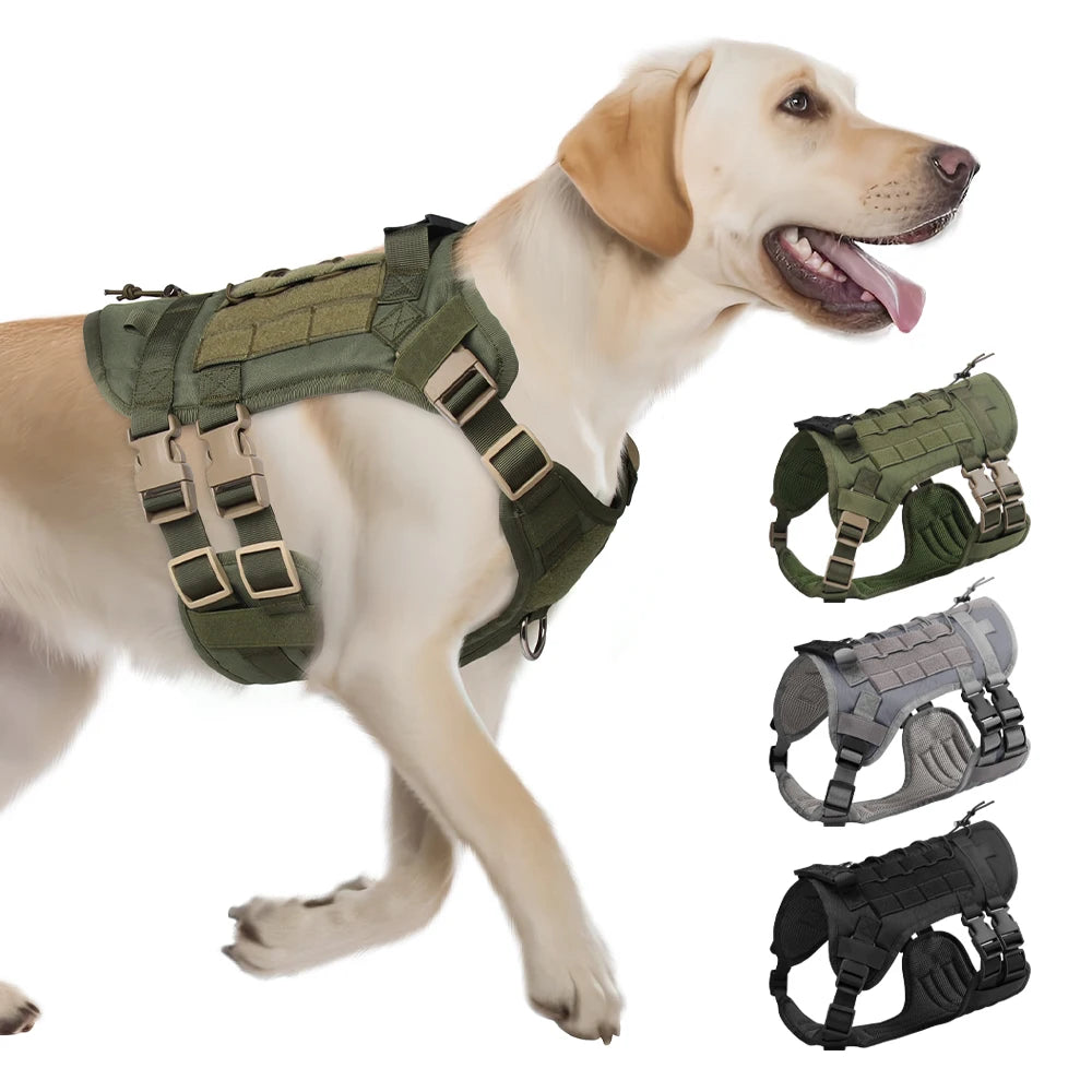 Harnais Gilet Tactique pour Grand Chien - Entraînement et Garde