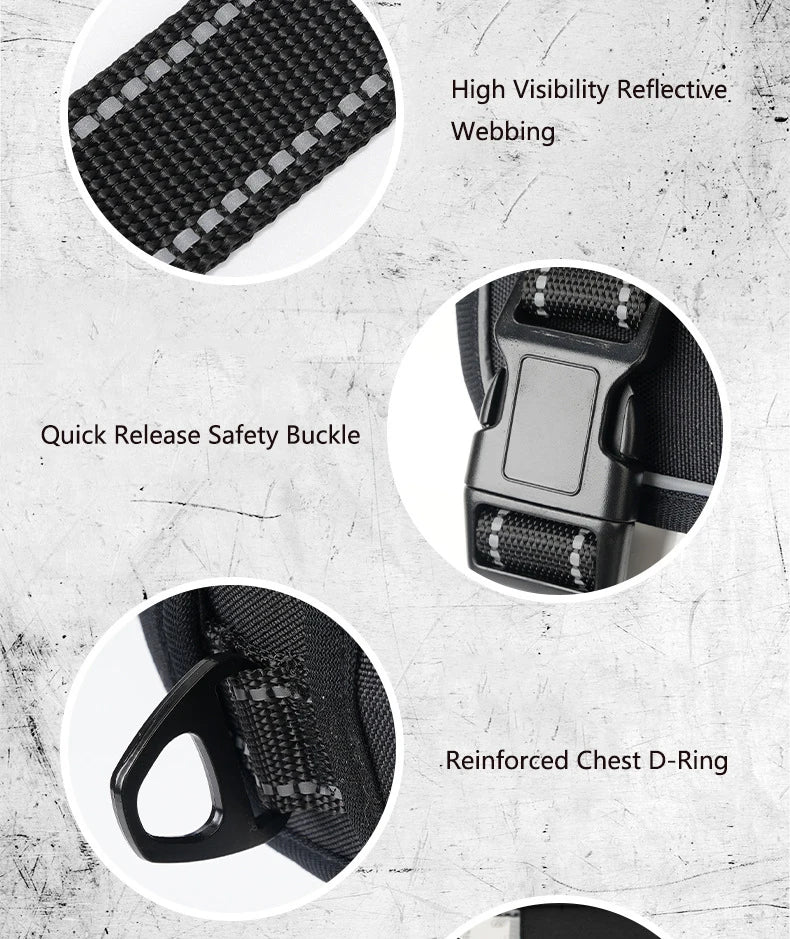 Harnais Tactique 3D Anti-Traction pour Chien Moyen/Grand - Réfléchissant