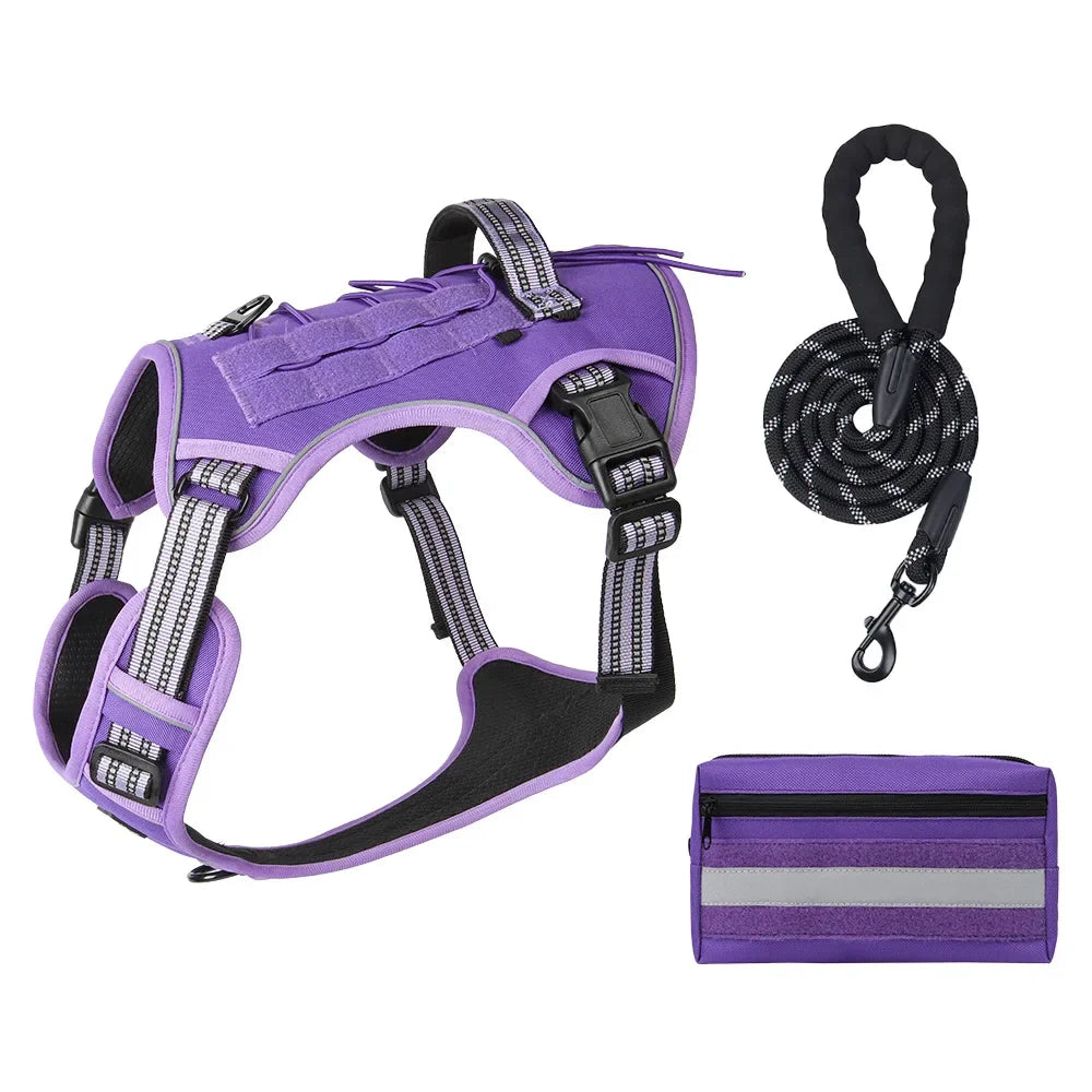 Harnais Tactique MOLLE Anti-Traction pour Grand Chien