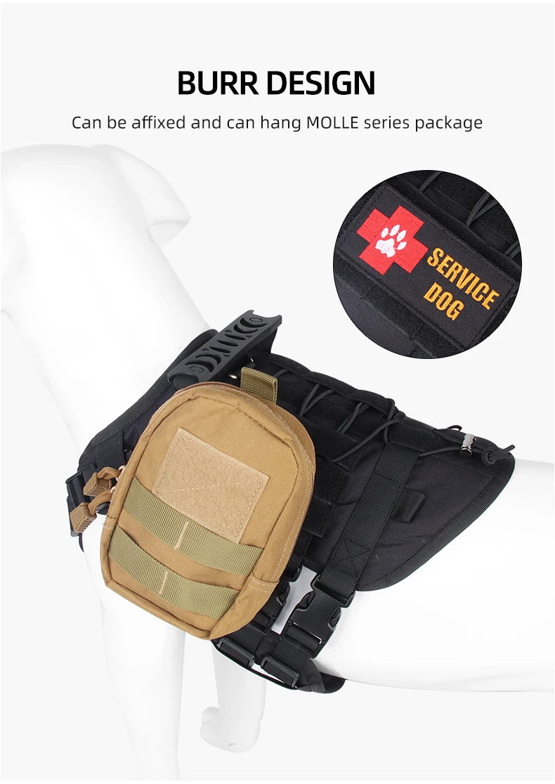 Harnais Gilet Tactique pour Grand Chien - Entraînement et Garde