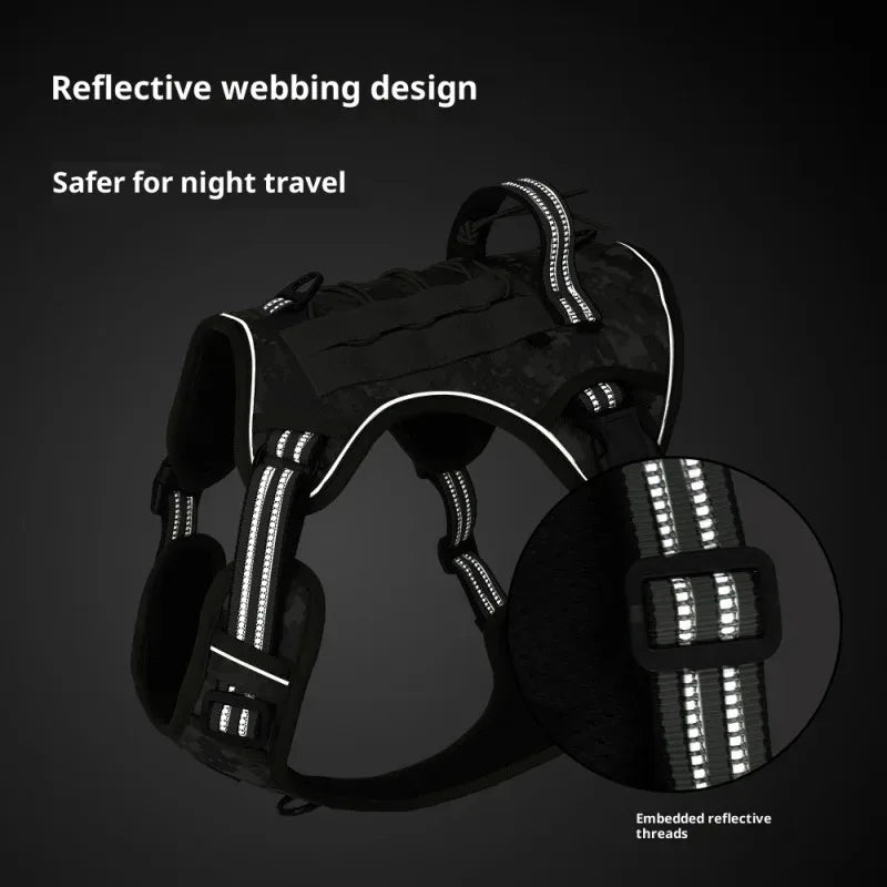 Harnais Tactique MOLLE Anti-Traction pour Grand Chien