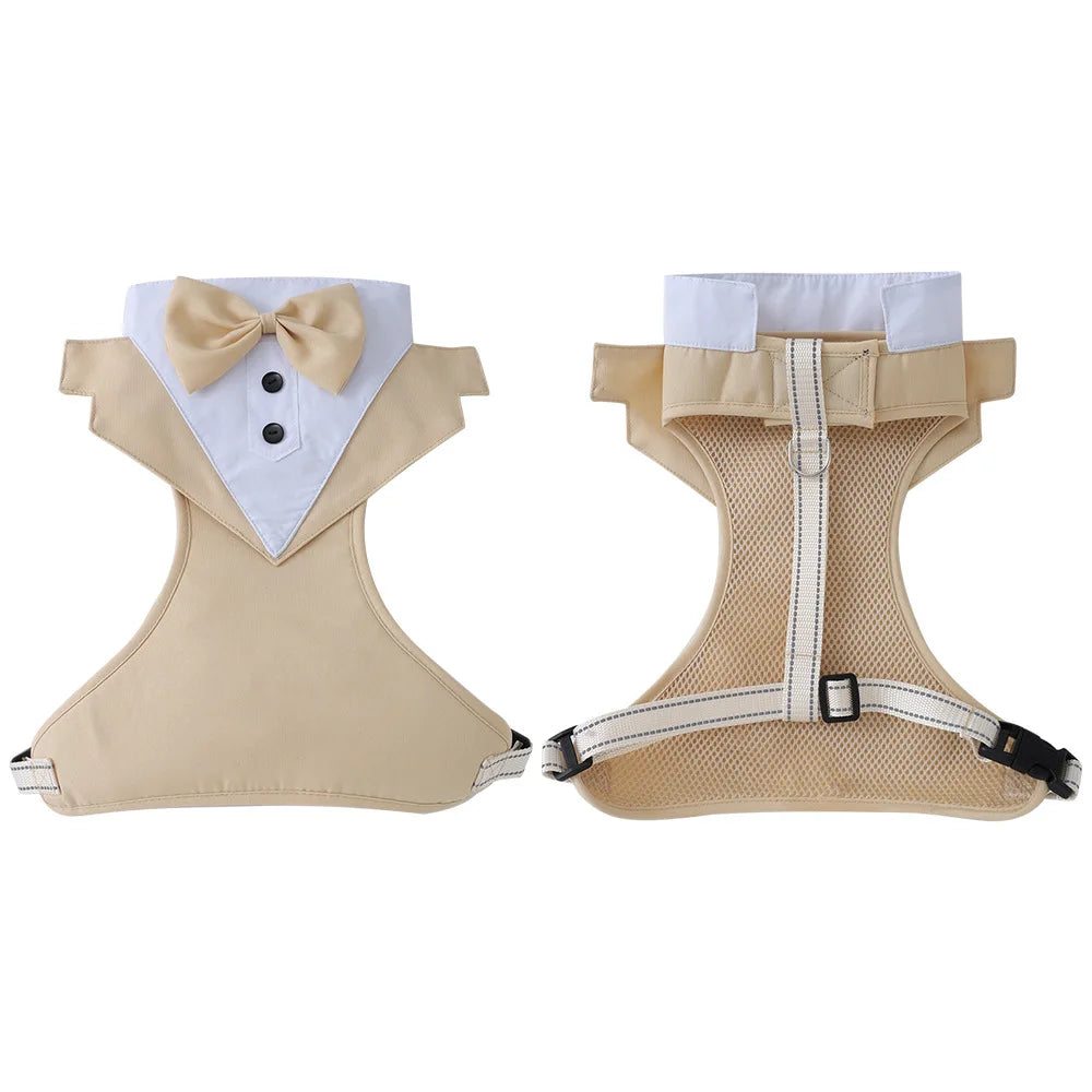 Harnais avec Nœud Papillon pour Petit et Moyen Chien - Anti-Traction