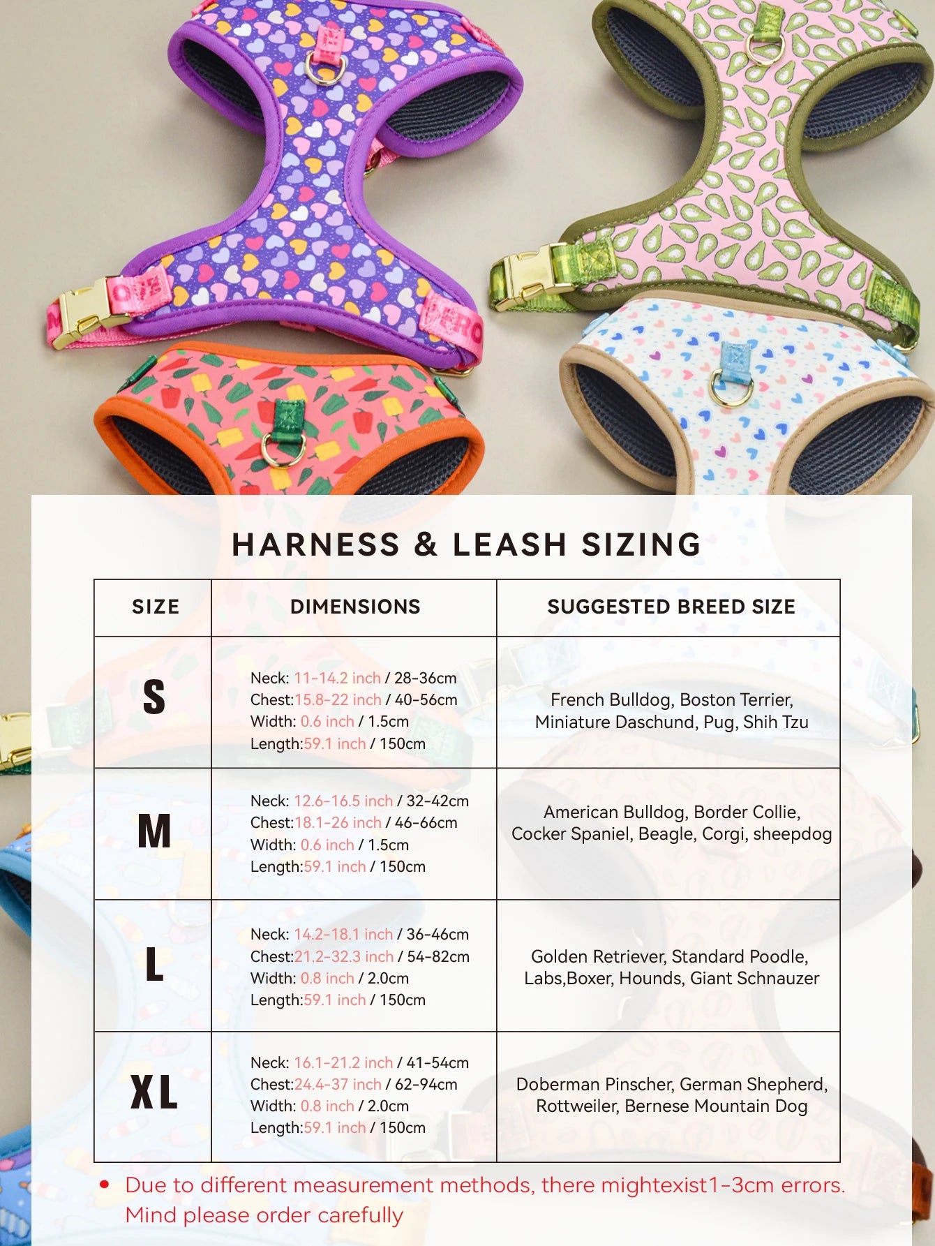 Harnais de Luxe Cadeau pour Chien - Design Mignon, avec Laisse