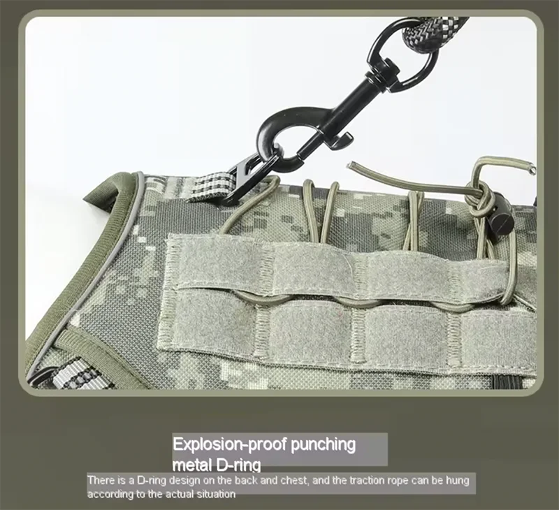 Harnais Tactique Militaire Rembourré pour Chien - Réfléchissant