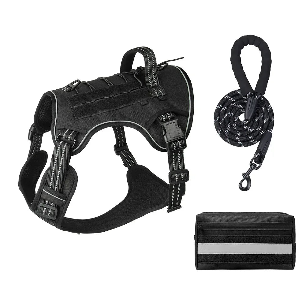 Harnais Tactique MOLLE Anti-Traction pour Grand Chien