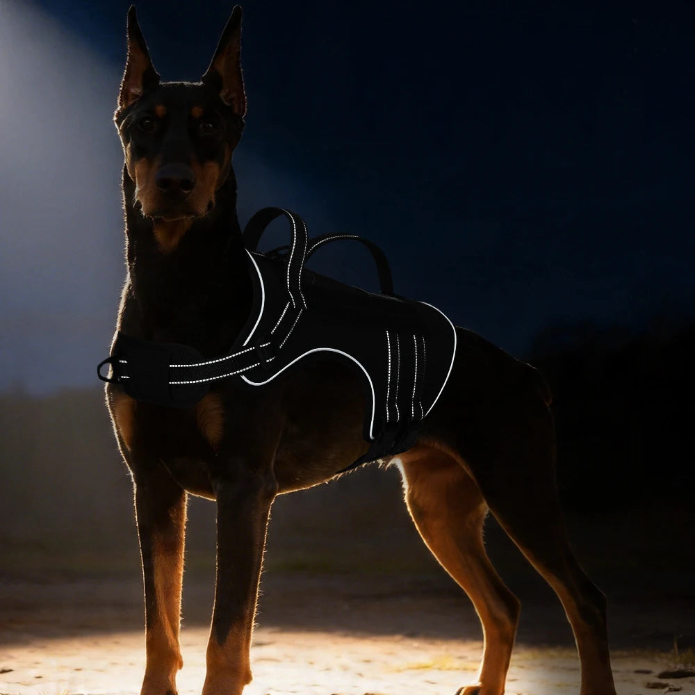 Harnais Tactique 3D Anti-Traction pour Chien Moyen/Grand - Réfléchissant