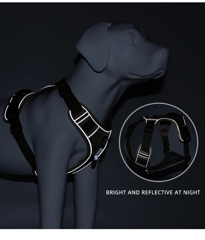 Harnais Tactique Oxford Imperméable Anti-Traction pour Grand Chien