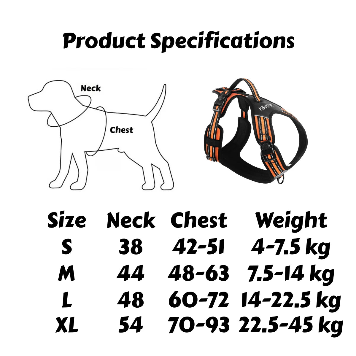 Harnais Anti-Traction Rembourré pour Chien - Poignée, Réfléchissant