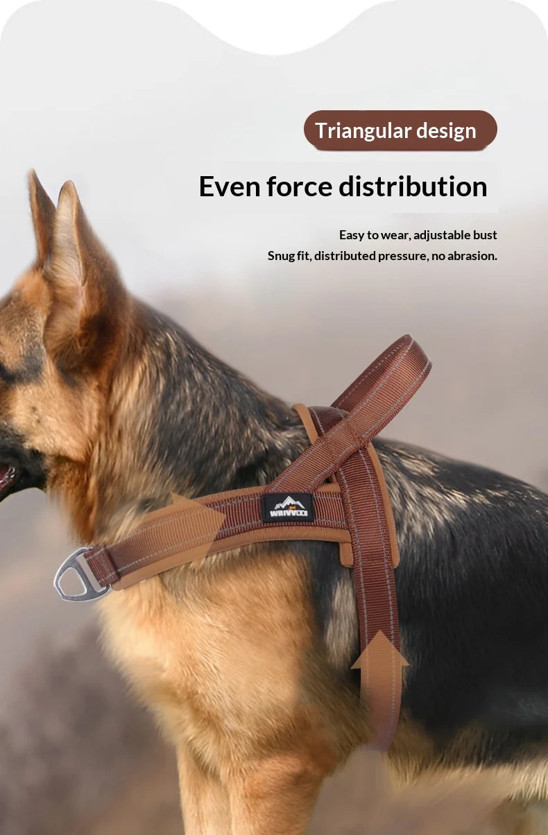 Harnais en Nylon Respirant Anti-Évasion pour Chien Moyen/Grand