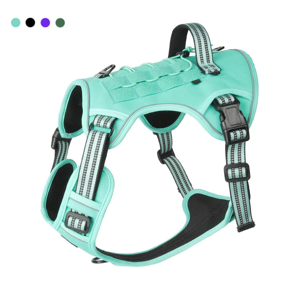 Harnais Tactique Militaire Rembourré pour Chien - Réfléchissant