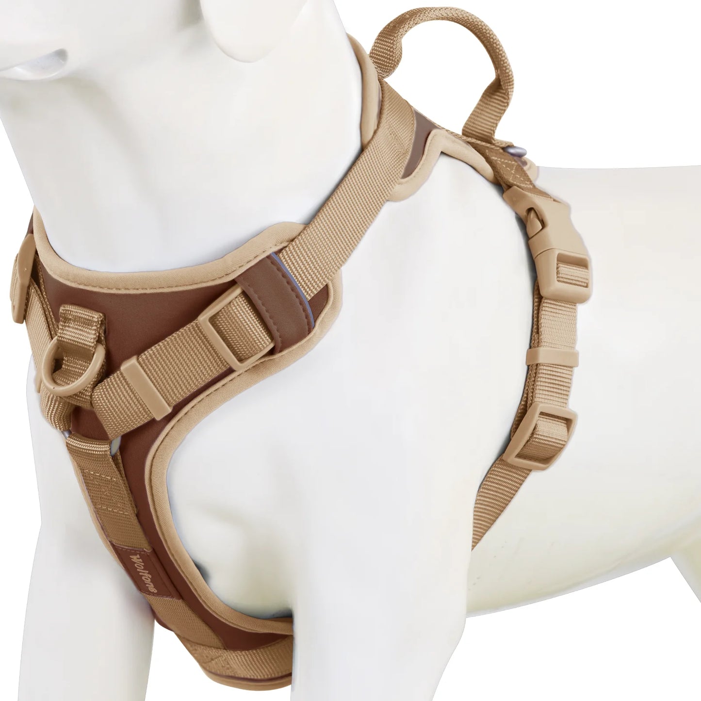 Harnais de Luxe Couleur Chocolat Anti-Traction pour Chien - Personnalisé