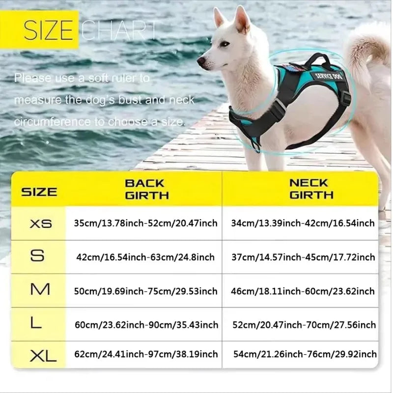 Harnais de Service Réfléchissant avec Patchs pour Chien - Oxford