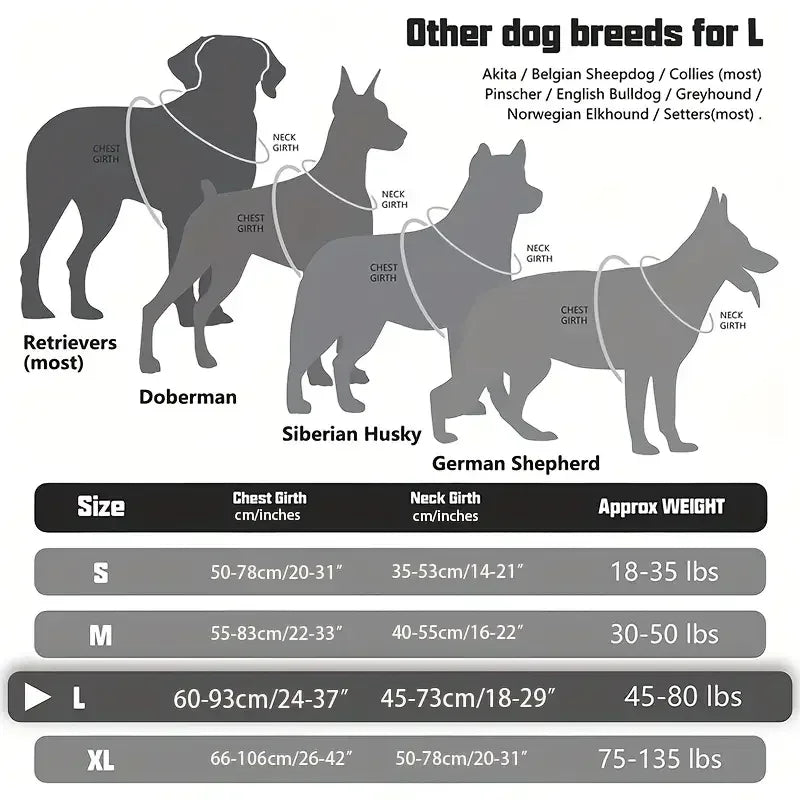 Harnais Tactique Indolore Anti-Traction pour Grand Chien - Militaire