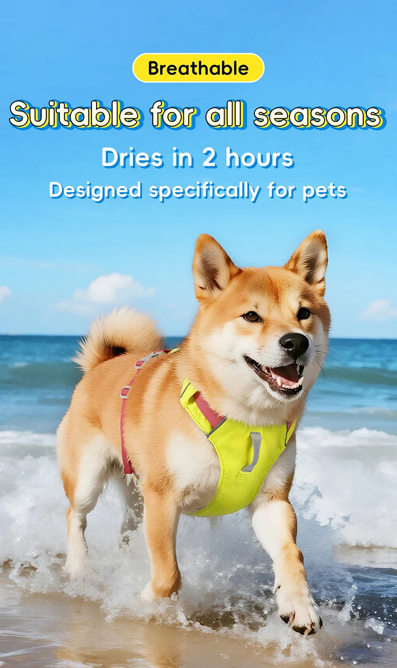 Harnais Anti-Évasion Léger Imperméable pour Chien Moyen - Réfléchissant