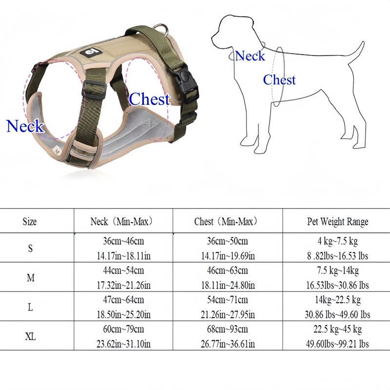 Harnais Oxford Étanche Réfléchissant pour Grand Chien