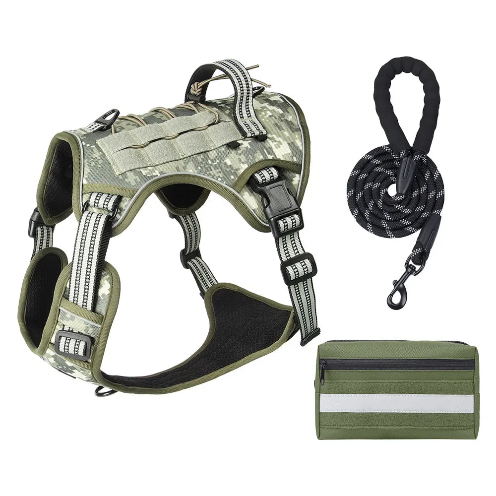 Harnais Tactique MOLLE Anti-Traction pour Grand Chien