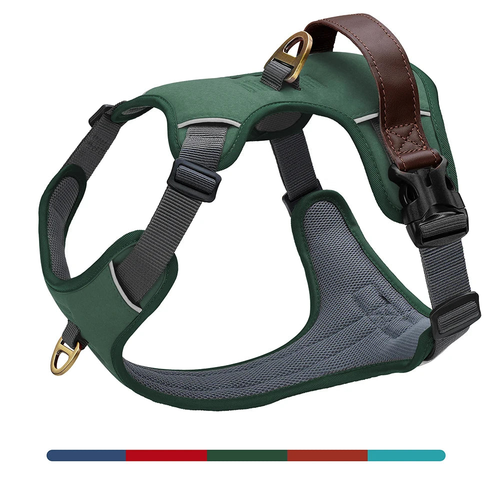 Harnais Vintage Cuir PU pour Chien - Poignée Rétro