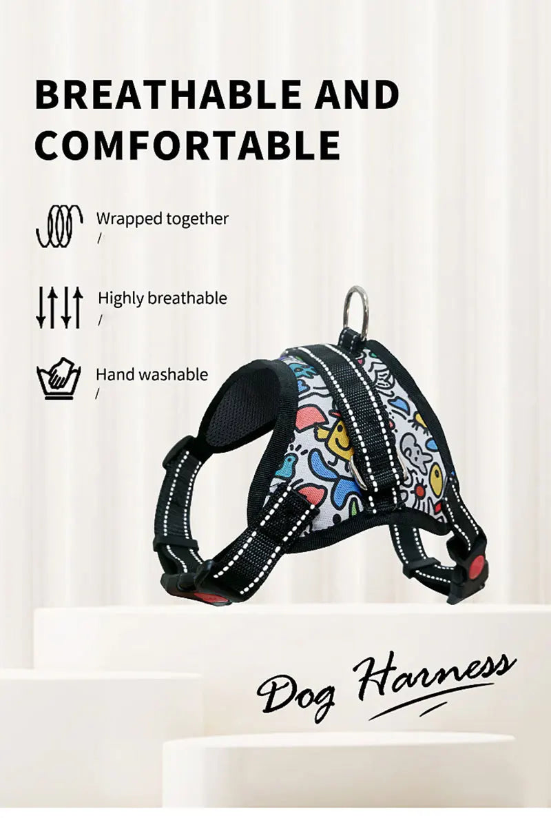 Harnais Nylon Robuste pour Chien - Réglable, Extra Large