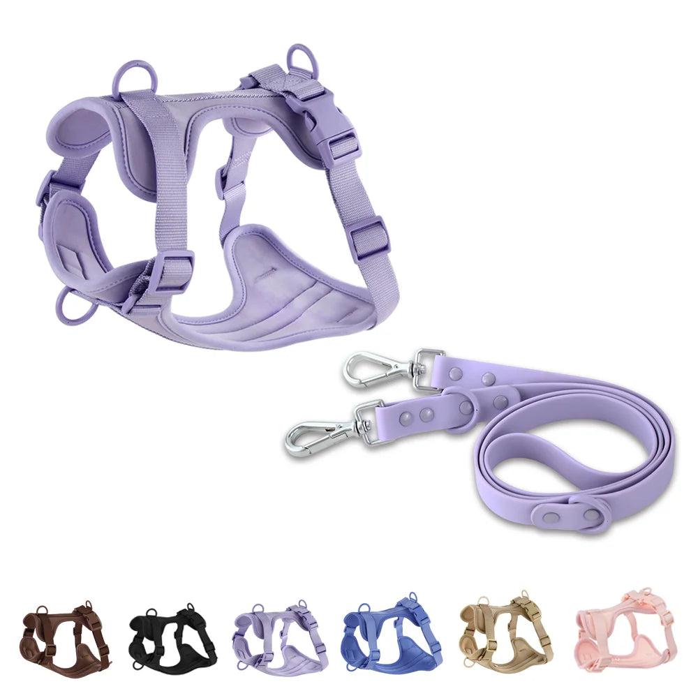 Harnais et Laisse Double en PVC pour Chien - Confortable, Respirant