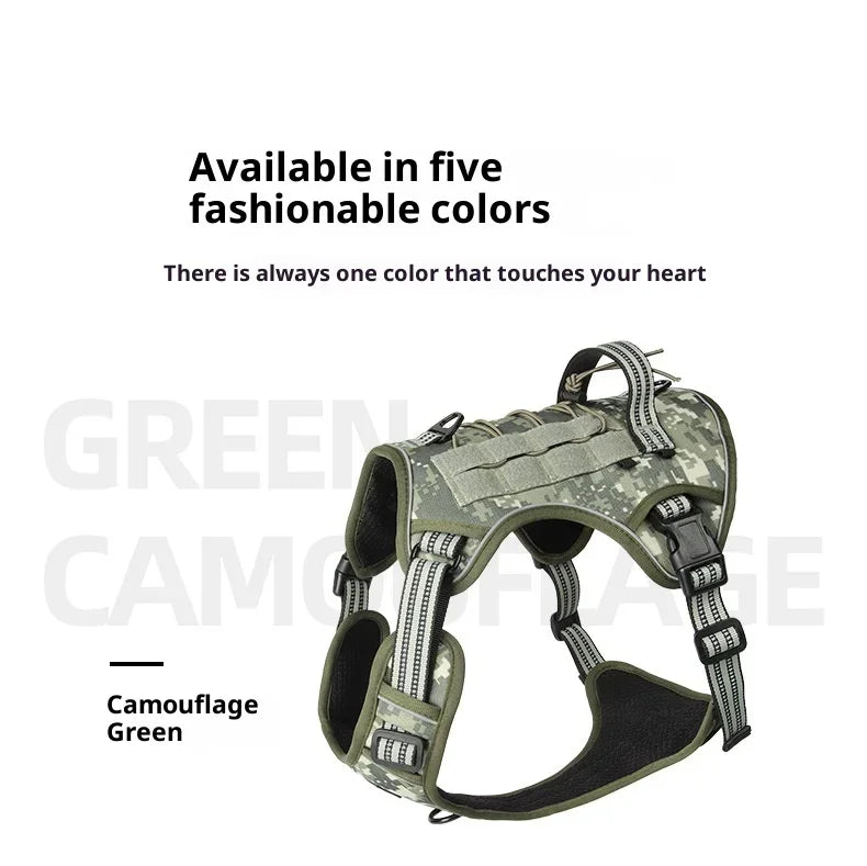 Harnais Tactique MOLLE Anti-Traction pour Grand Chien
